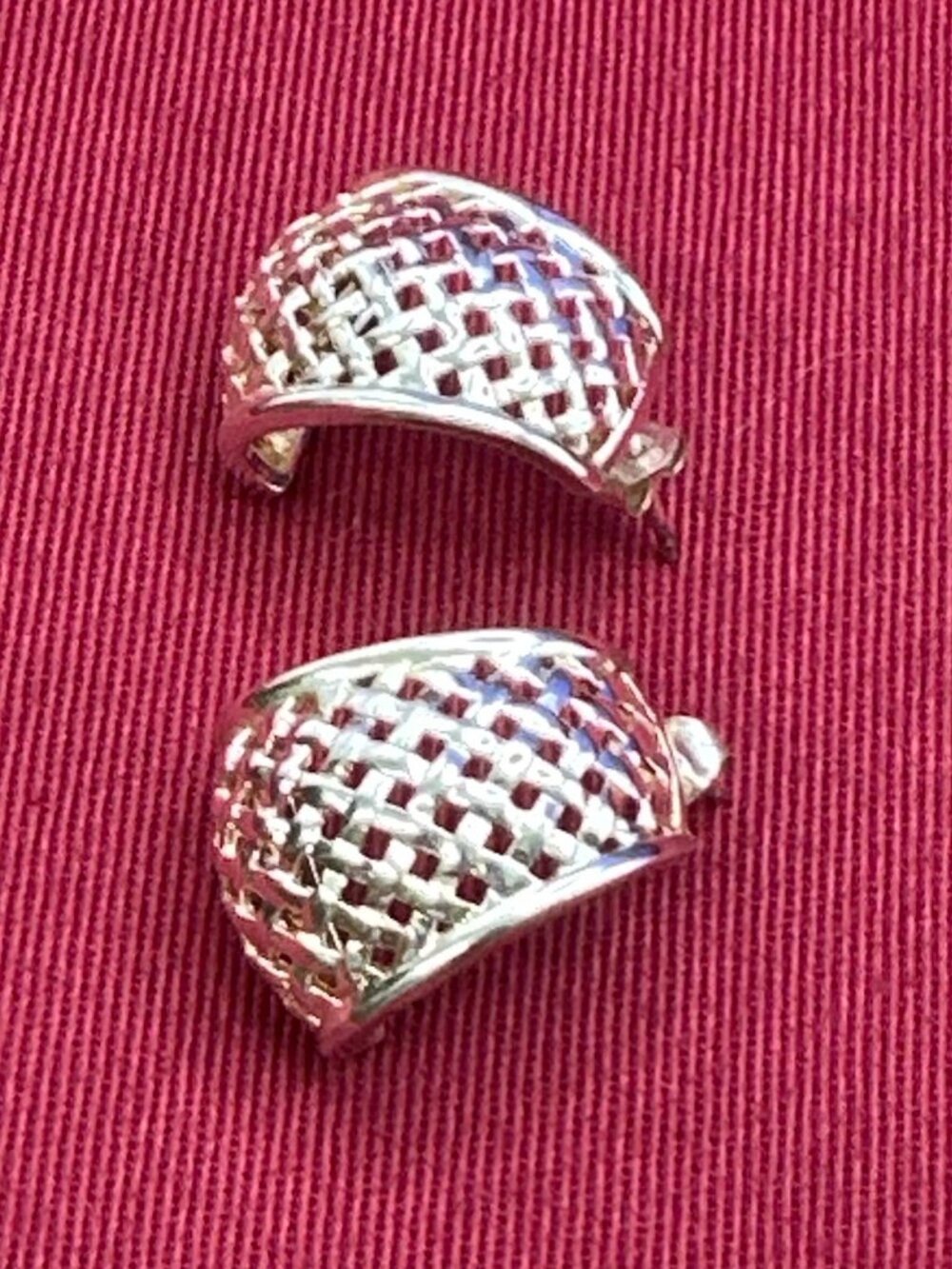 Sterling Silver Lattice Hoop Earrings